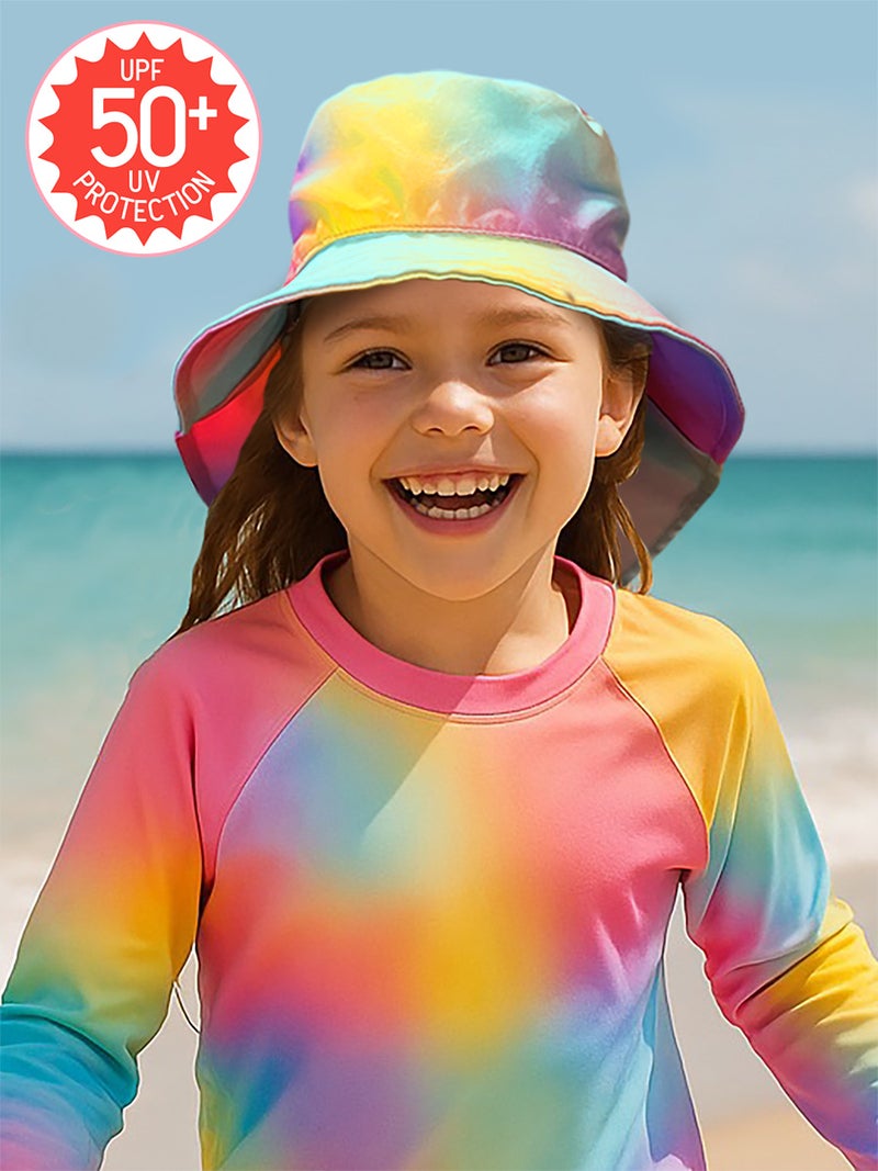 Denokids Tie-Dye Girl UVP+50 Sun Protection Hat - Image 1